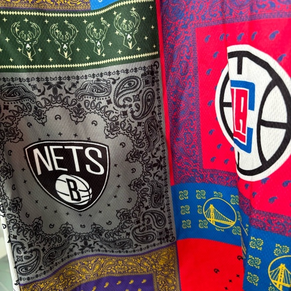NBA Basketball Jersey Bandana Patchwork Team Logos Colorful-Men's Size Medium - Picture 4 of 5